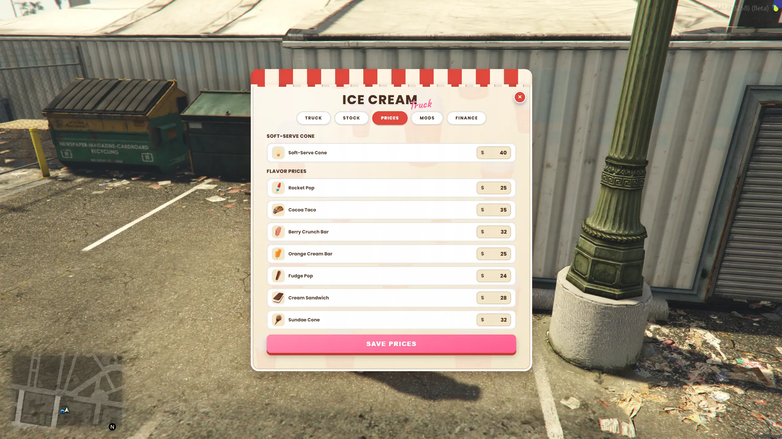 Your menu, your prices