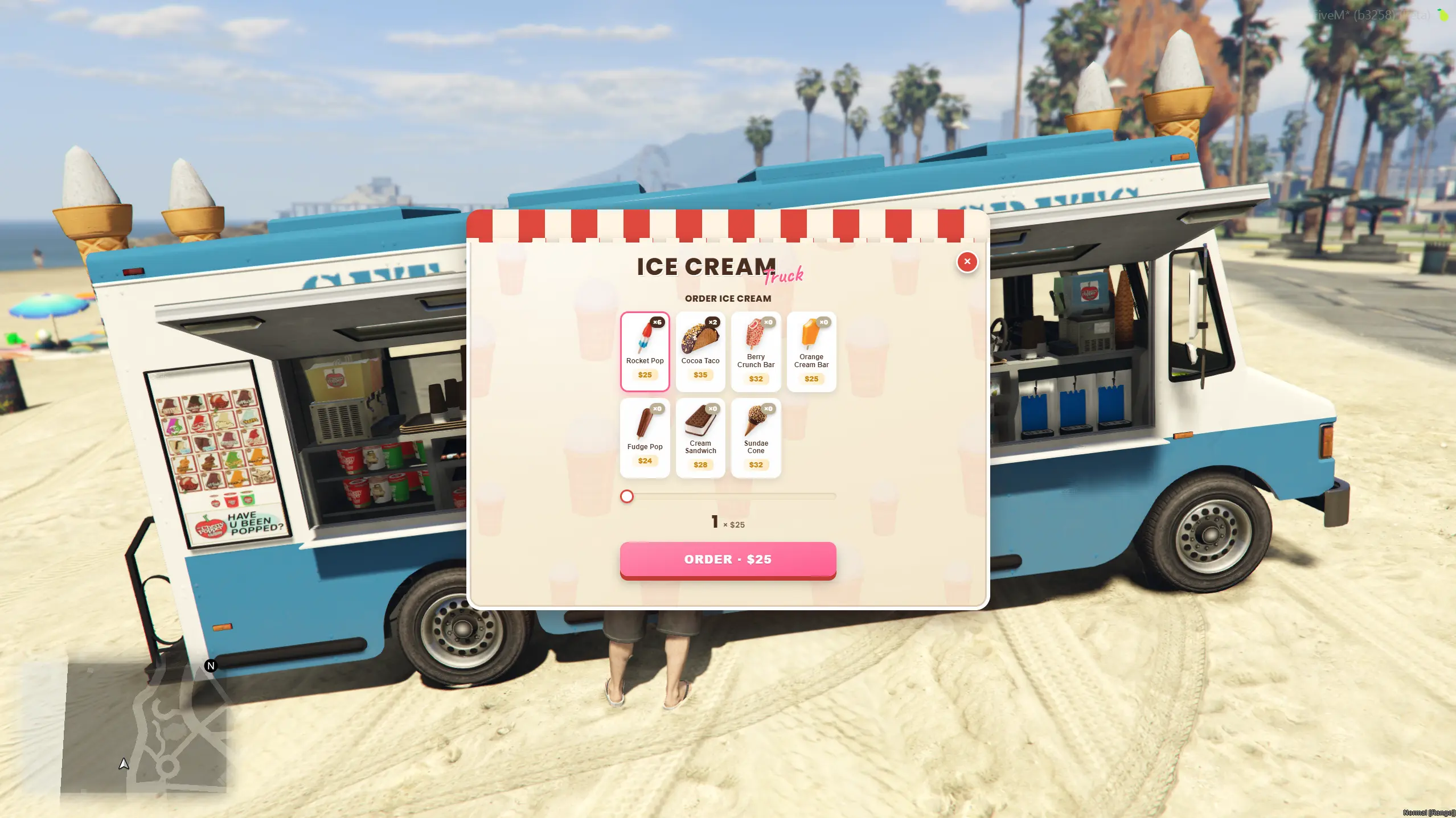 Ordering from the live menu at the serving window