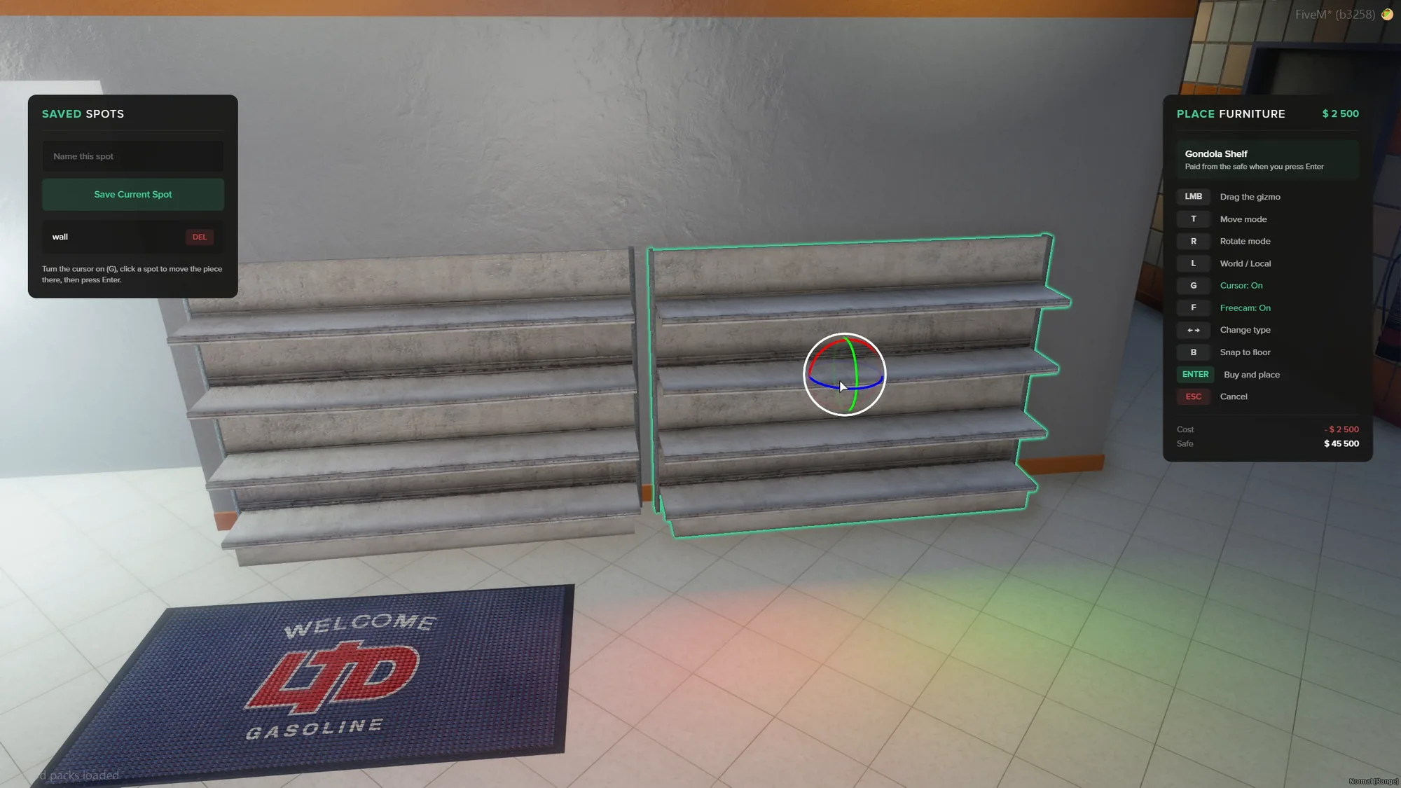 Place Shelves With A Gizmo